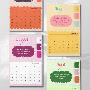 Calendrier d'inspiration aux couleurs vives et joy