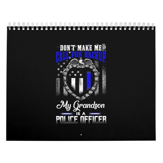 Calendrier Distressed Mon Petit-Fils Est Un Cadeau D'Officier (Protection)