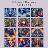Calendrier Divinité féminine céleste brillante et colorée -