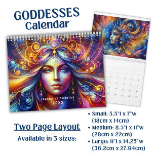 Calendrier Divinité Féminine Céleste Colorée Brillante