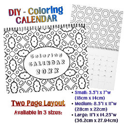 Calendrier DIY Coloring Pattern custom Outline Art -