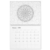 Calendrier do-it-yourself Coloration Mandala Outline Art - (Feb 2026)