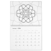 Calendrier do-it-yourself Coloration Mandala Outline Art - (Jan 2026)