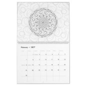 Calendrier do-it-yourself Mandala Coloring Outline Art (Feb 2027)