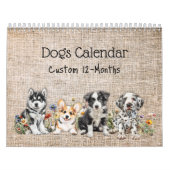 Calendrier Dog Breeds in Wildflowers 12-Month Custom Year (Protection)