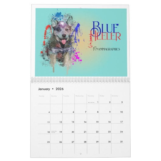 Calendrier Dog Colourful Splash Art Wall Calendar 2026 (Jan 2026)