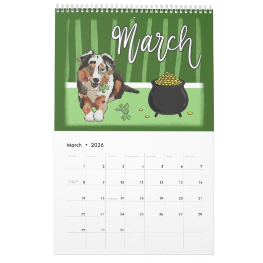 Calendrier Dog Lovers Calendar 2026 | Hand Drawn Ilustrations (Mar 2026)