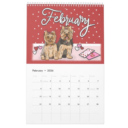 Calendrier Dog Lovers Calendar 2026 | Hand Drawn Ilustrations (Feb 2026)