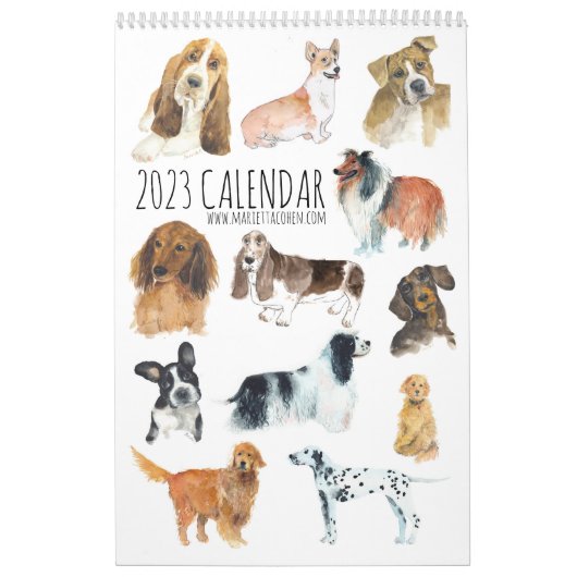 Calendrier DOGS 2023, Page unique, Calendrier blan (Protection)
