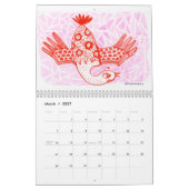 Calendrier d'oiseaux (Mar 2027)