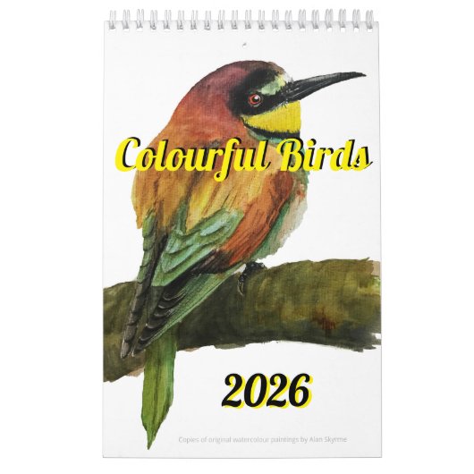 Calendrier d'oiseaux colorés 2026 (Protection)