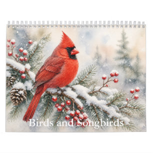 Calendrier d'oiseaux et d'oiseaux chanteurs