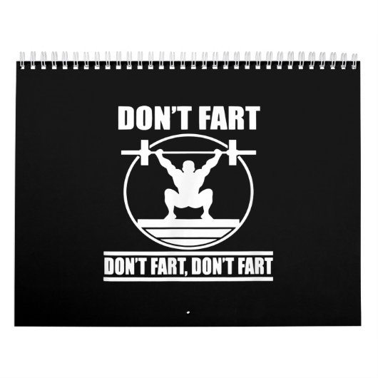 Calendrier Dont Fart Funny Gym Workout Squat pour Bodybuilder (Protection)