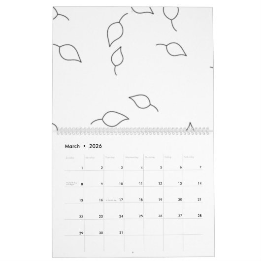 Calendrier Dot, Dove Grey (Mar 2026)