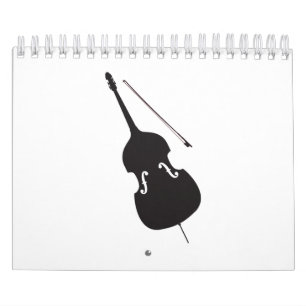 Calendrier Double Basse Et Bow Silhouette