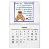 Calendrier d'ours de nounours (Mar 2027)