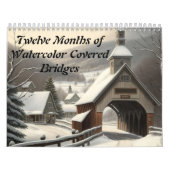 Calendrier Douze mois de ponts couverts d'aquarelle (Protection)