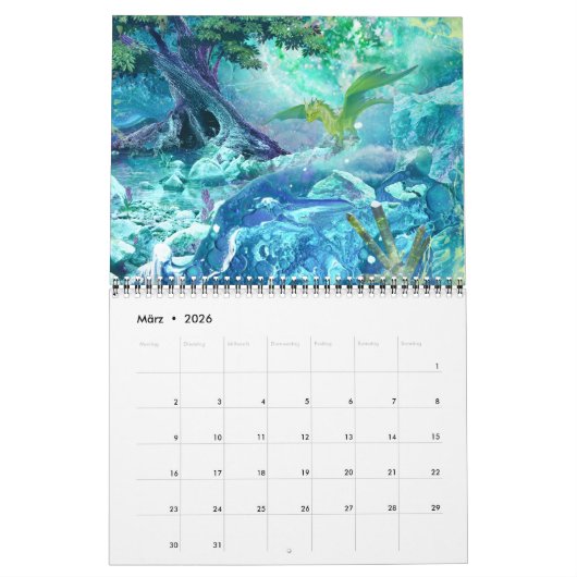 Calendrier Dragon calendriers, Dragon Calendar, (28cm x 22cm) (Mar 2026)