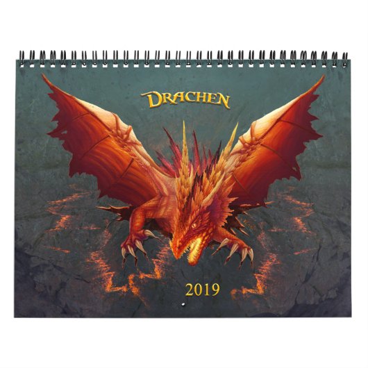 Calendrier Dragon calendriers, Dragon Calendar, (28cm x 22cm) (Protection)
