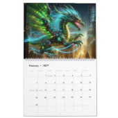 Calendrier Dragon Néon IA Art (Feb 2027)