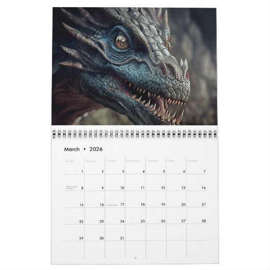 Calendrier Dragons (Mar 2026)