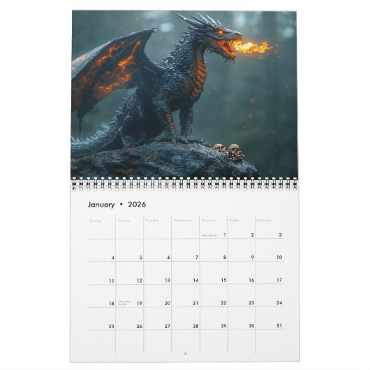Calendrier Dragons (Jan 2026)
