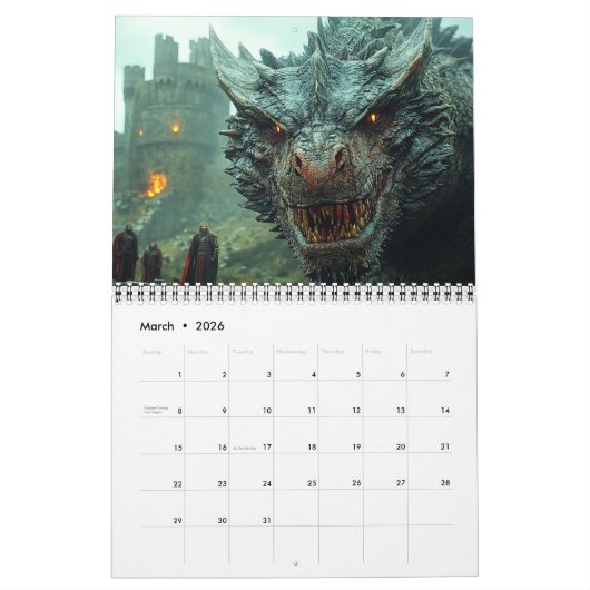 Calendrier Dragons (Mar 2026)