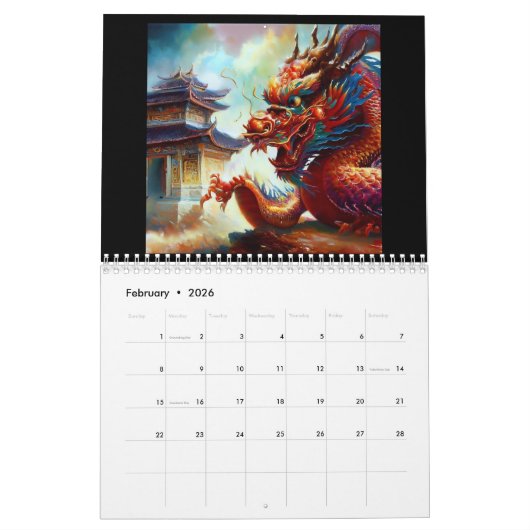 Calendrier Dragons chinois #1 (Feb 2026)