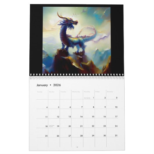 Calendrier Dragons chinois #1 (Jan 2026)