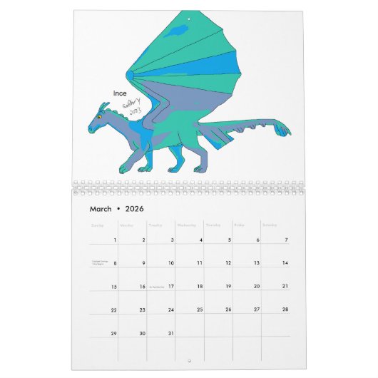 Calendrier Dragons de Mammifères Unicaragon (Mar 2026)