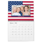 Calendrier Drapeau américain moderne Photos de famille patrio (Feb 2026)