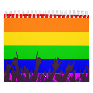 Calendrier Drapeau arc-en-ciel transgenre LGBT avec agitateur