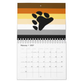 Calendrier Drapeau de la fierté de l'ours avec paw (Feb 2027)