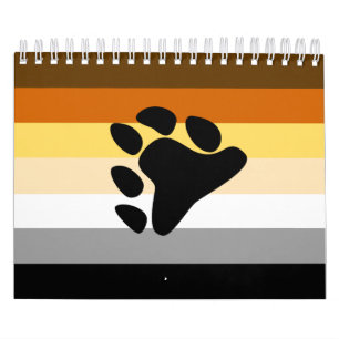 Calendrier Drapeau de la fierté de l'ours avec paw