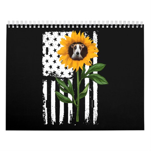 Calendrier Drapeau de tournesol Whippet Hippie Whippet Amoure (Protection)