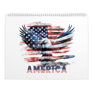 Calendrier Drapeau des États-Unis. Amérique