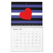 Calendrier Drapeau et cœur de fierté en cuir (Feb 2027)