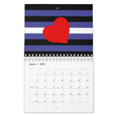 Calendrier Drapeau et cœur de fierté en cuir (Mar 2027)