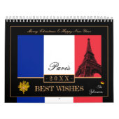 Calendrier Drapeau Français 2026 et Bonne Année Eiffel, Franc (Protection)