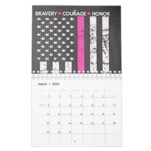 Calendrier drapeau patriote usa (Mar 2026)