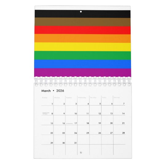 Calendrier Drapeau Philly Rainbow Pride (Mar 2026)