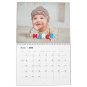 Calendrier Drapeau USA & Family Photo Retro (Mar 2026)