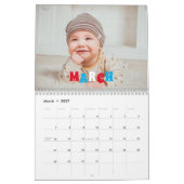 Calendrier Drapeau USA & Family Photo Retro (Mar 2027)