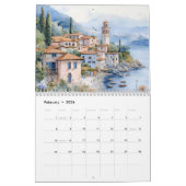 Calendrier Dreaming of Italy | 2026 Watercolor Landscape (Feb 2026)