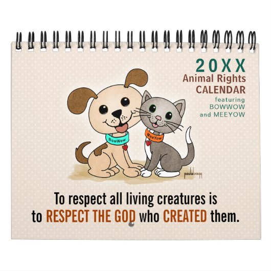 Calendrier Droites de bien-être d'animal de compagnie de chat (Protection)