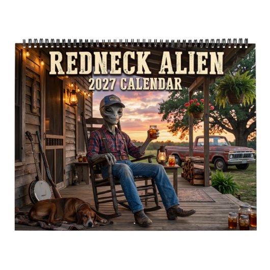 Calendrier drôle Alien Redneck 2027 (Protection)