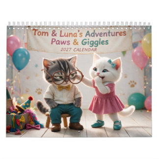 Calendrier drôle de Tom & Luna 2027 - Paws & Giggl