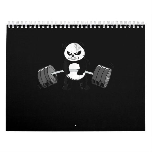 Calendrier Drôle Panda Entraînement Kitten Gym Deadlift Puiss (Protection)