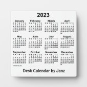 Calendrier du bureau blanc 2023 par la Plaque Janz (Devant)