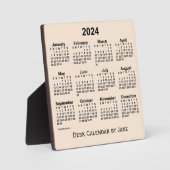 Calendrier du bureau jaune 2024 par la plaque Janz (Recto)